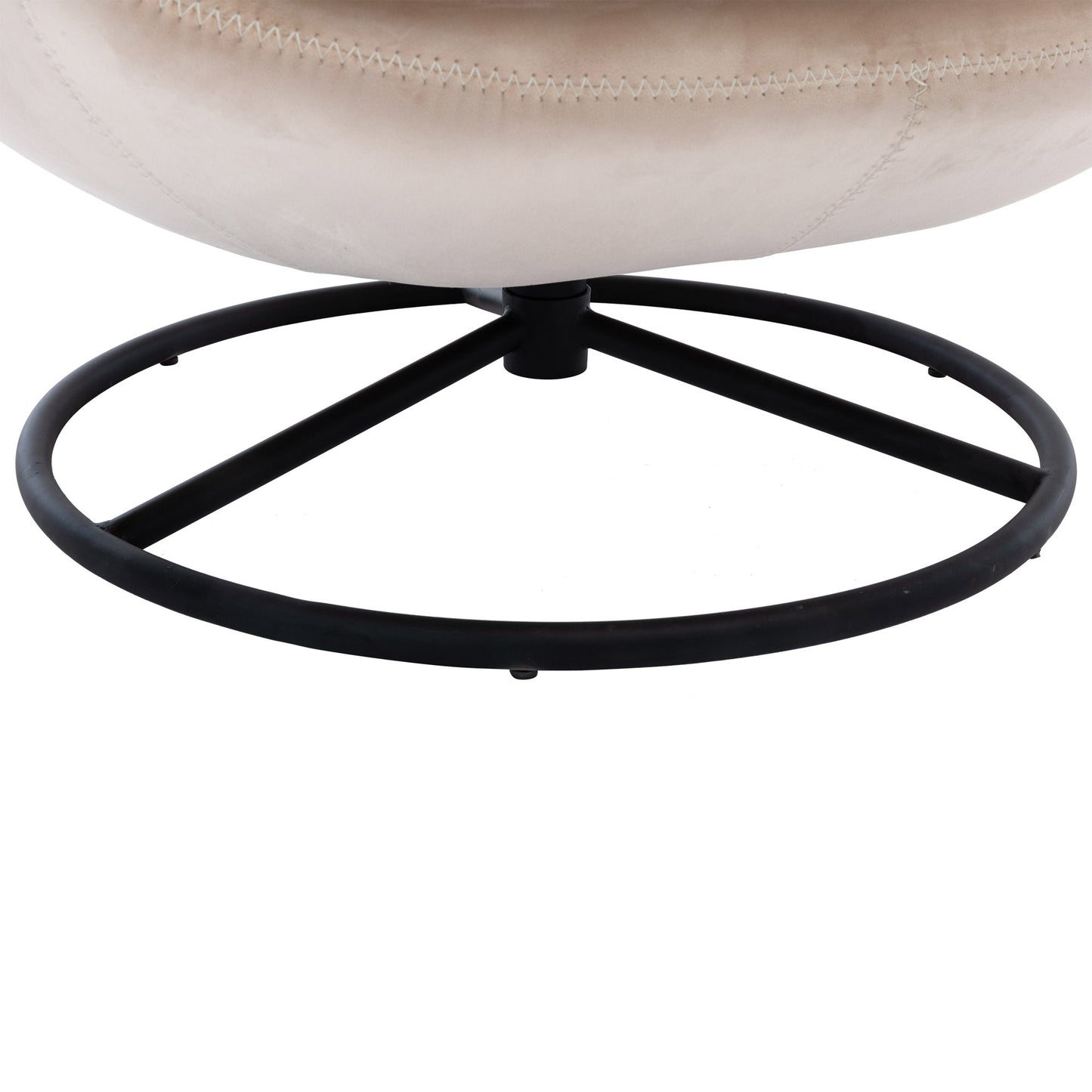 Beige Accent Chair with Ottoman