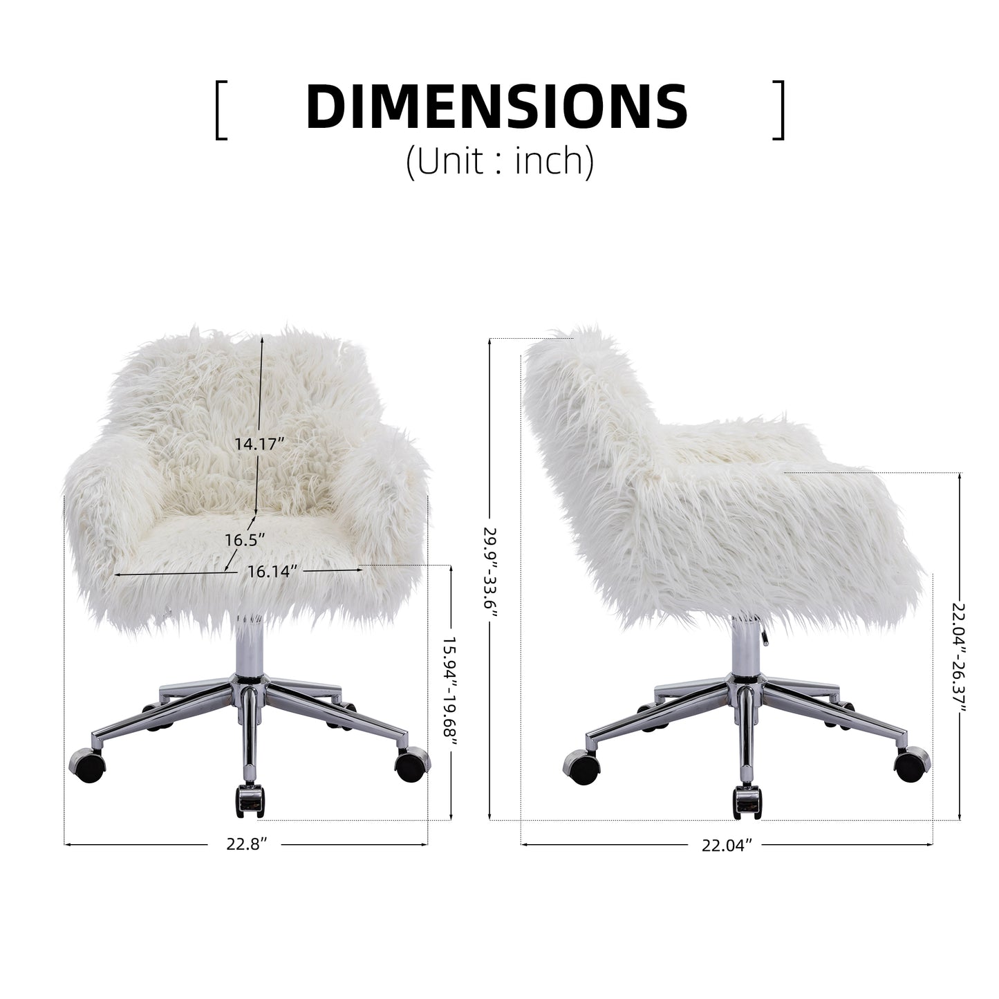 Modern Faux Fur Vanity Chair