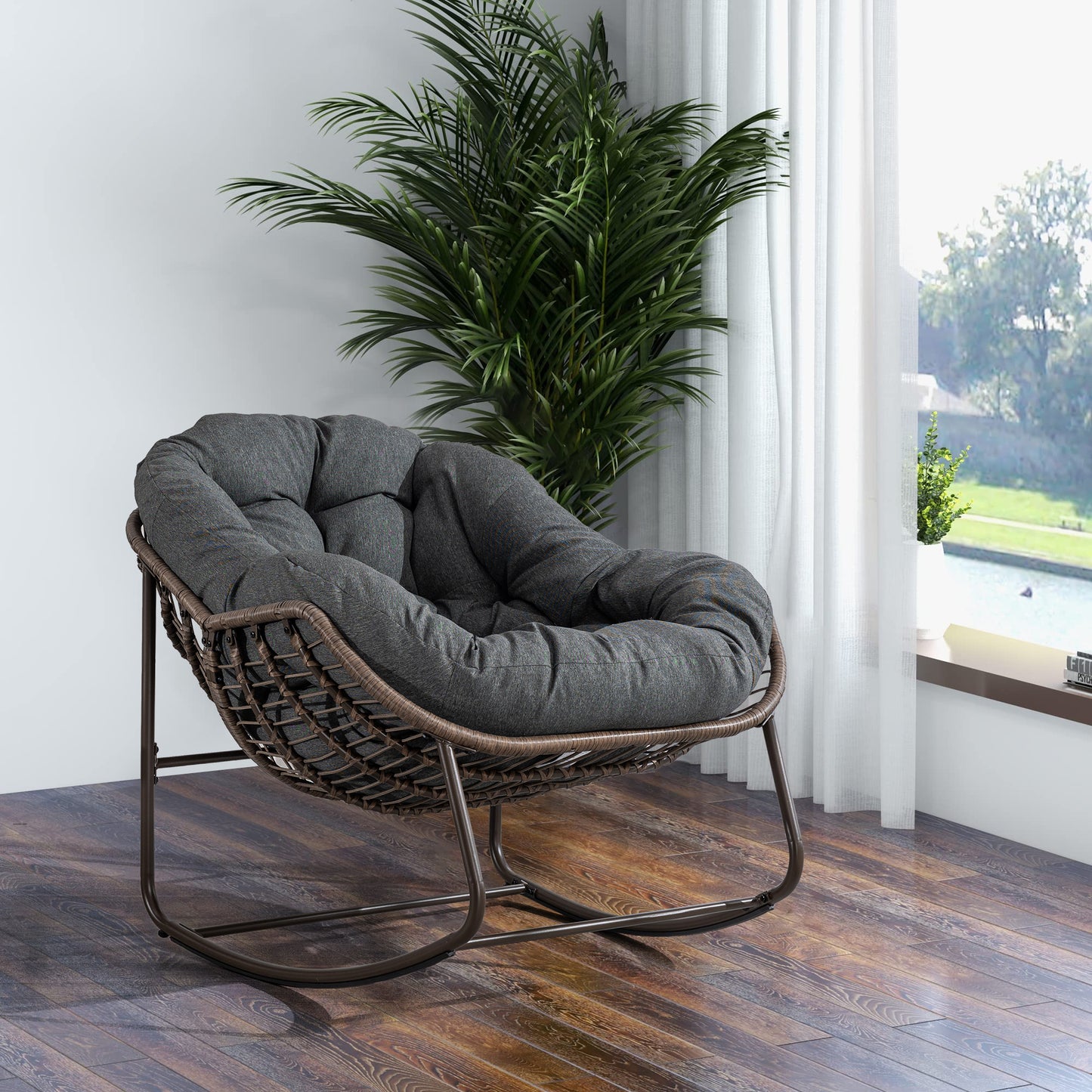 Rattan Rocking Recliner Chair