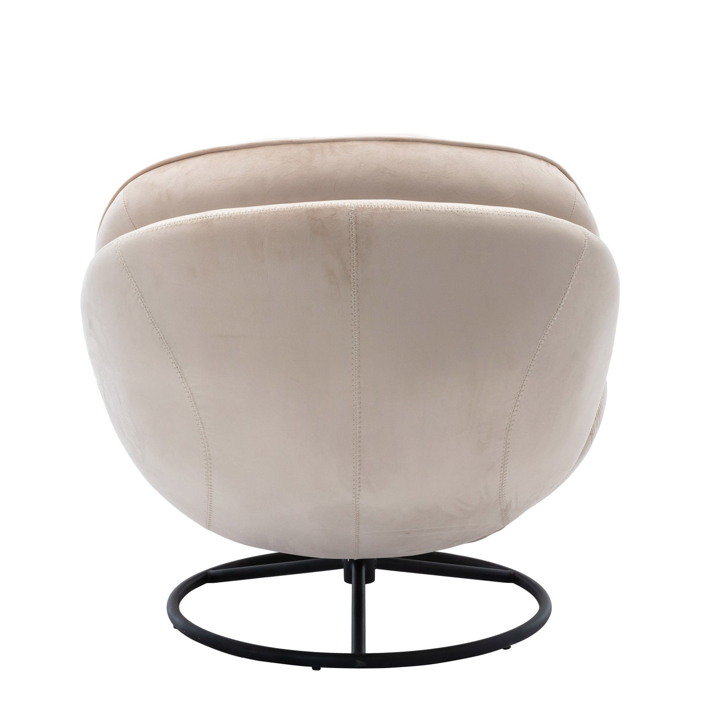 Beige Accent Chair with Ottoman