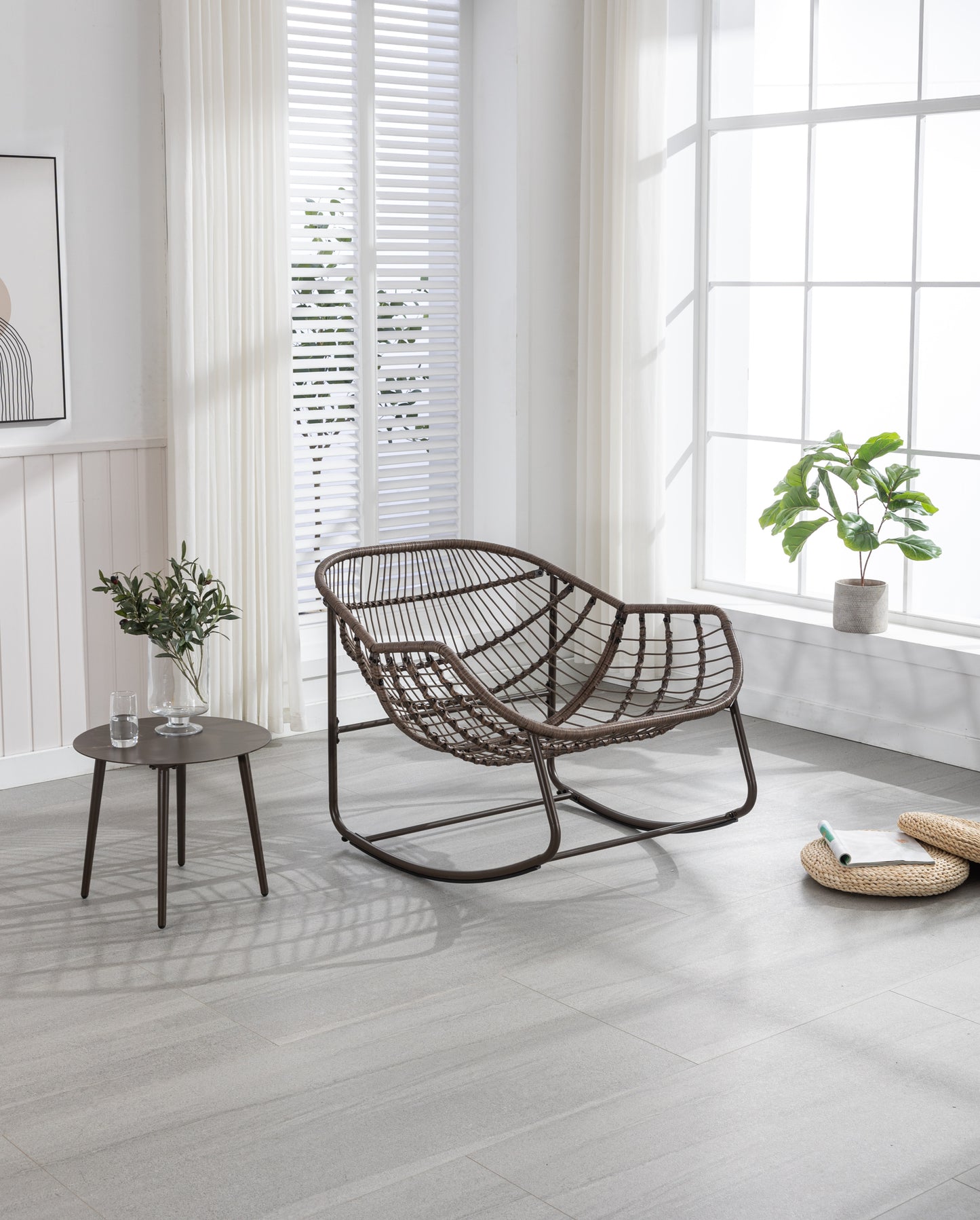 Rattan Rocking Recliner Chair