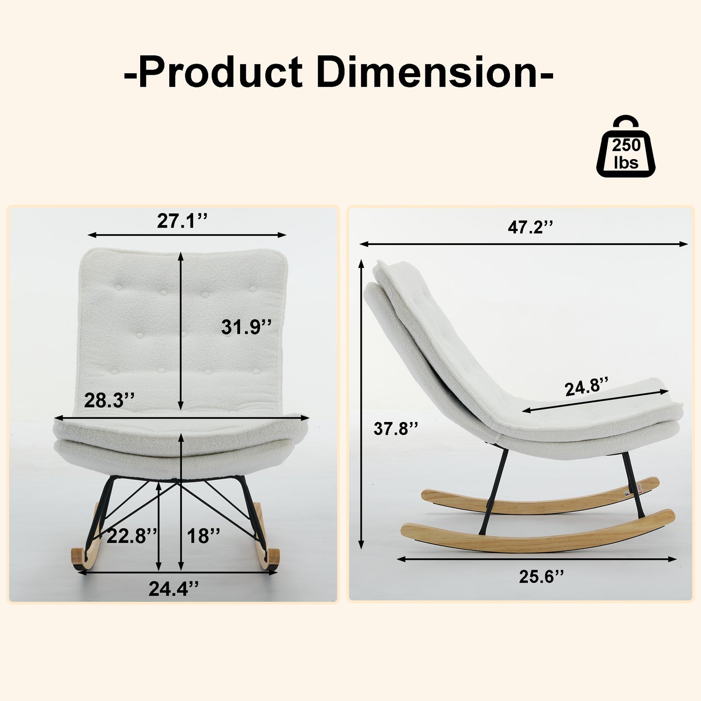 Cozy Armless Rocking Chair