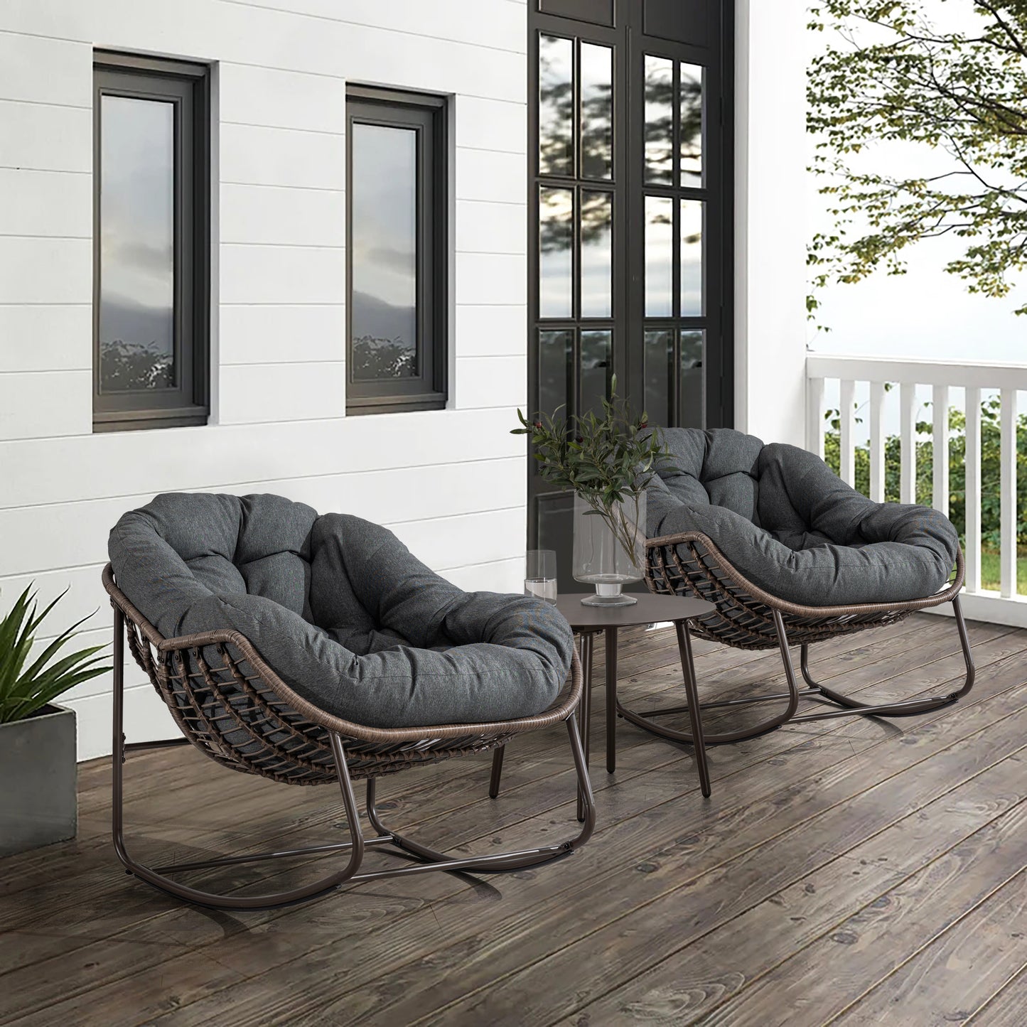 Rattan Rocking Recliner Chair