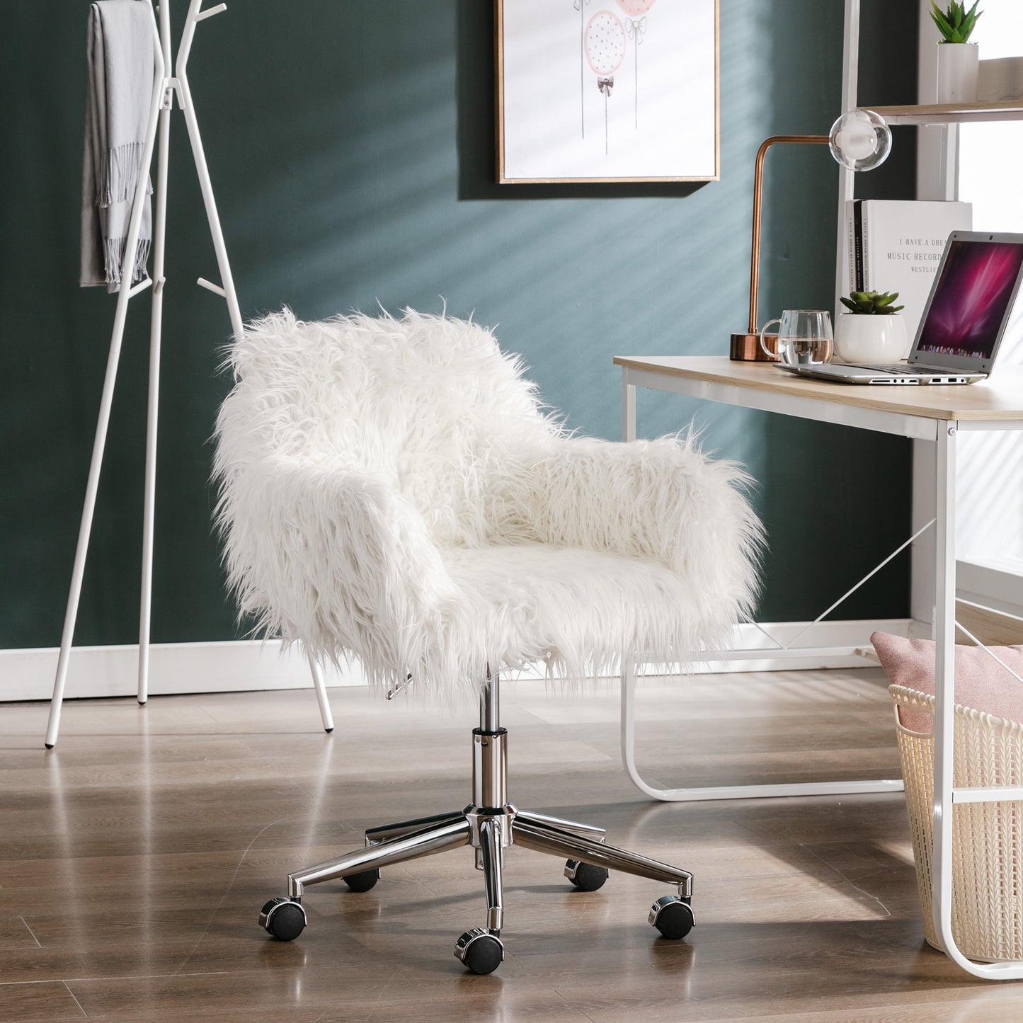 Modern Faux Fur Vanity Chair
