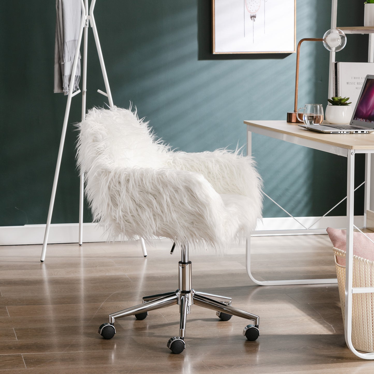 Modern Faux Fur Vanity Chair