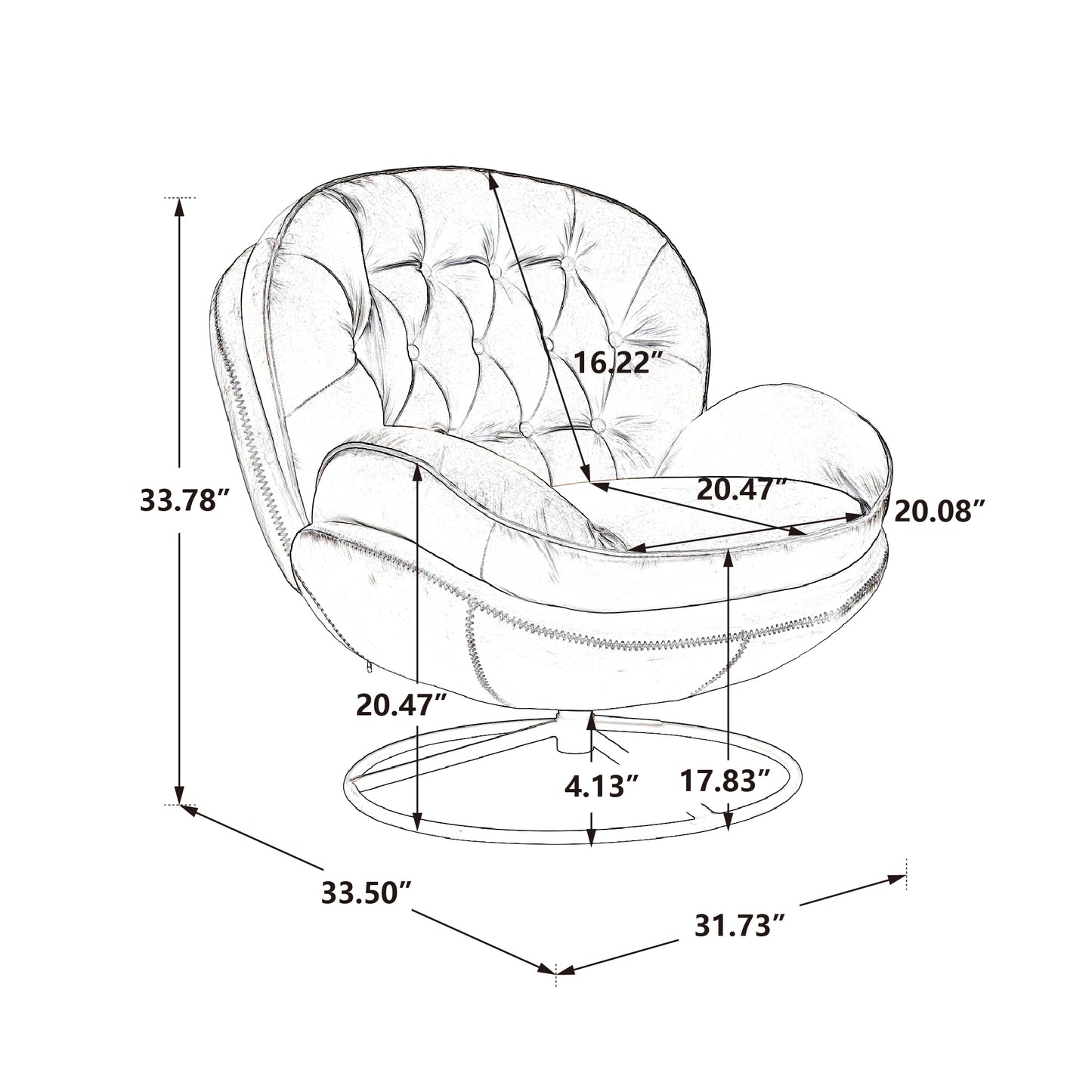 Beige Accent Chair with Ottoman